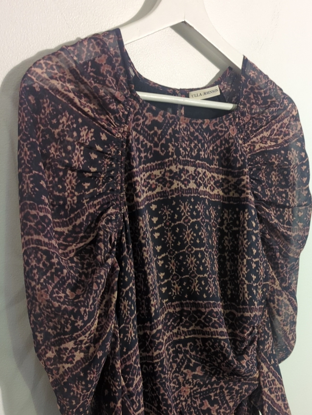 ULLA JOHNSON silk chiffon mini dress mini dress - size 8 - Picture 3 of 11